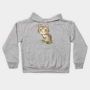 Cat with a heart mark on its back Kids Hoodie